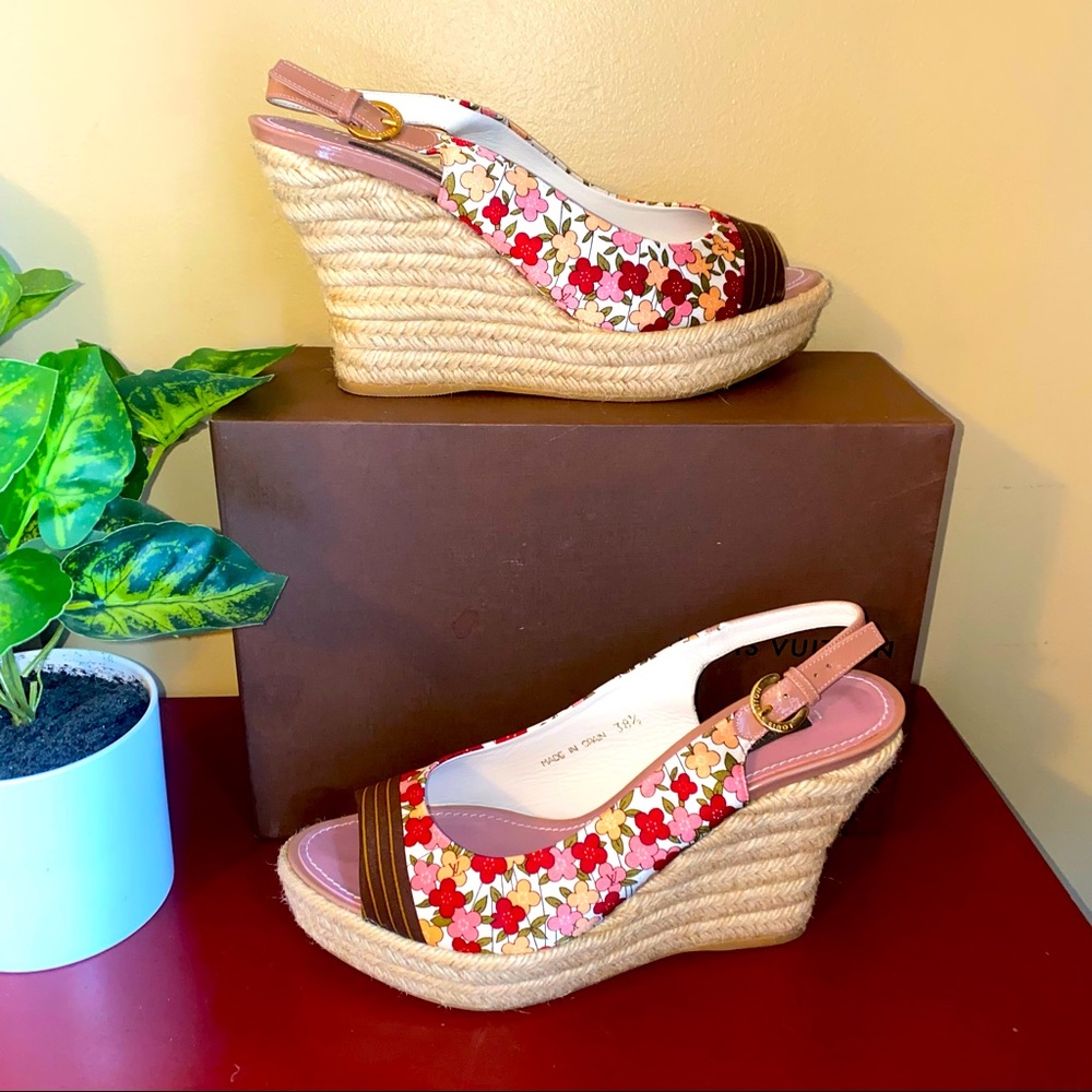 Louis Vuitton Floral Wedges